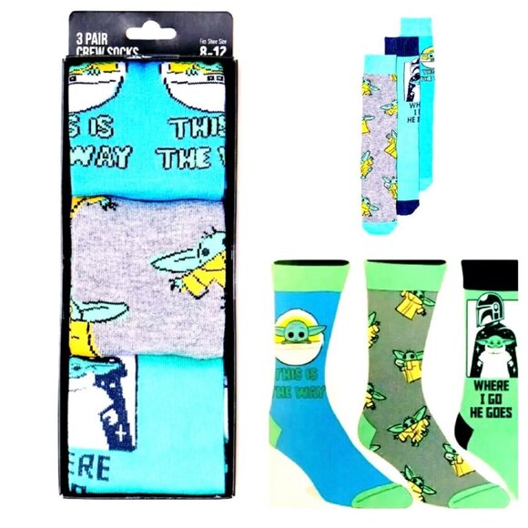 Mandalorian Men's Crew Socks, 3-Pack - Picture 1 of 1